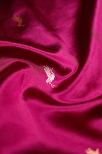 Handwoven Rani Pink Banarasi Katan Soft Silk Saree