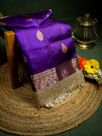 Handwoven Purple Banarasi Organza Saree