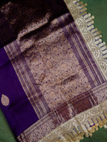 Handwoven Purple Banarasi Organza Saree