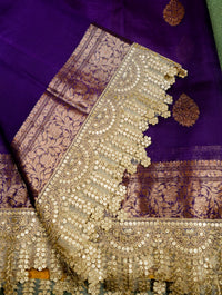 Handwoven Purple Banarasi Organza Saree