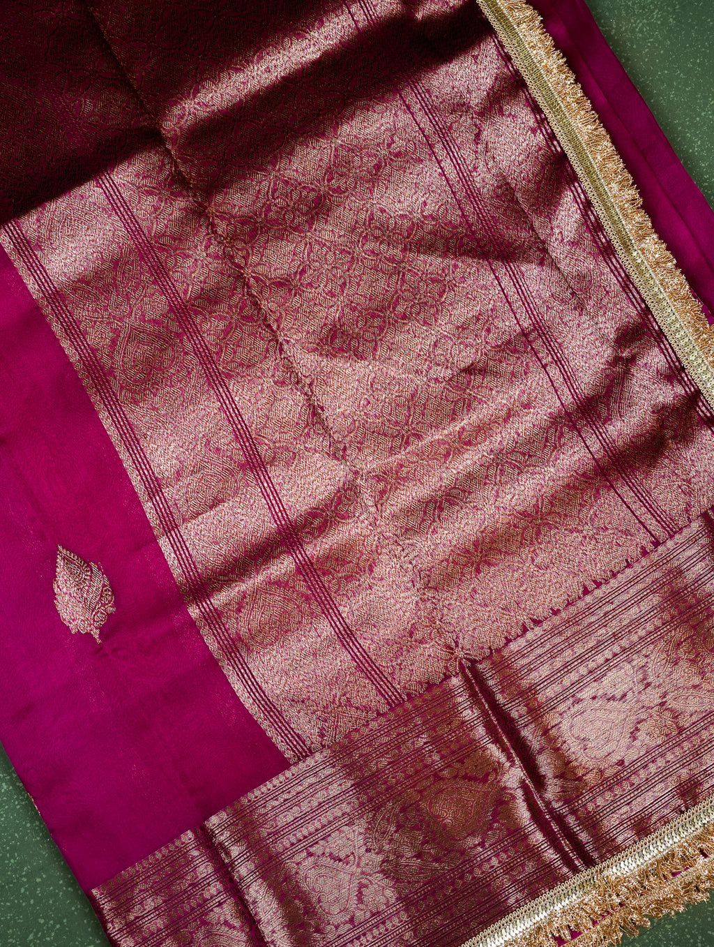 Handwoven Magenta Banarasi Organza Saree