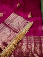 Handwoven Magenta Banarasi Organza Saree