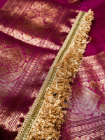 Handwoven Magenta Banarasi Organza Saree