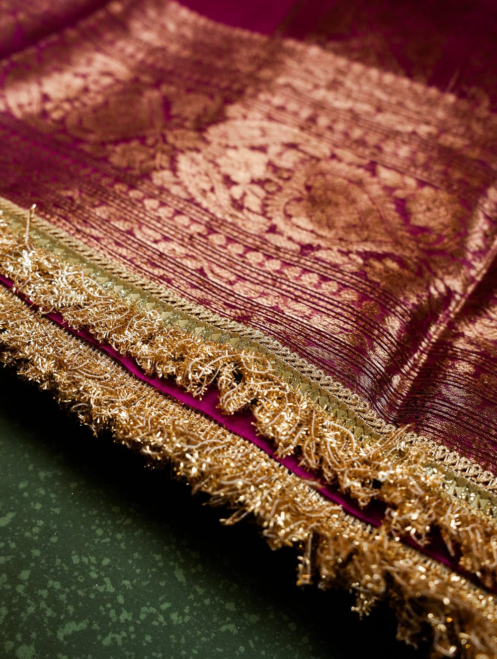 Handwoven Magenta Banarasi Organza Saree