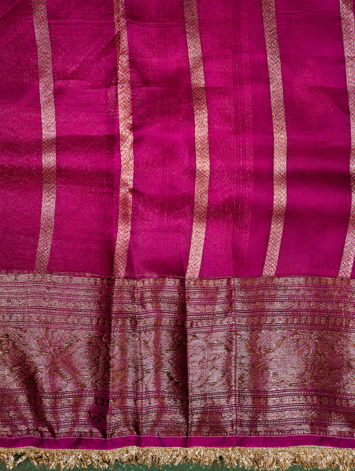 Handwoven Magenta Banarasi Organza Saree