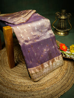 Handwoven Puple Banarasi Tissue Silk Saree