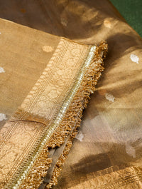 Handwoven Golden Banarasi Tissue Silk Saree