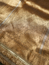 Handwoven Golden Banarasi Tissue Silk Saree