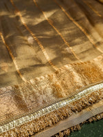 Handwoven Golden Banarasi Tissue Silk Saree