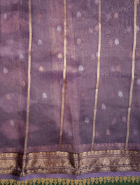 Handwoven Puple Banarasi Tissue Silk Saree