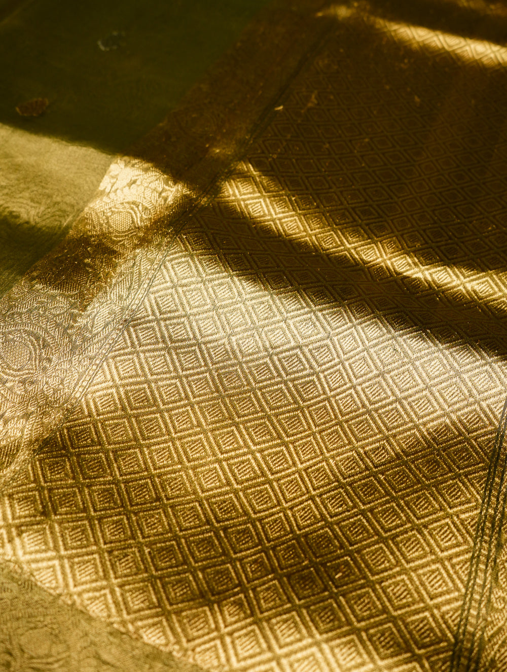 Handwoven Green Banarasi Tissue Silk Saree