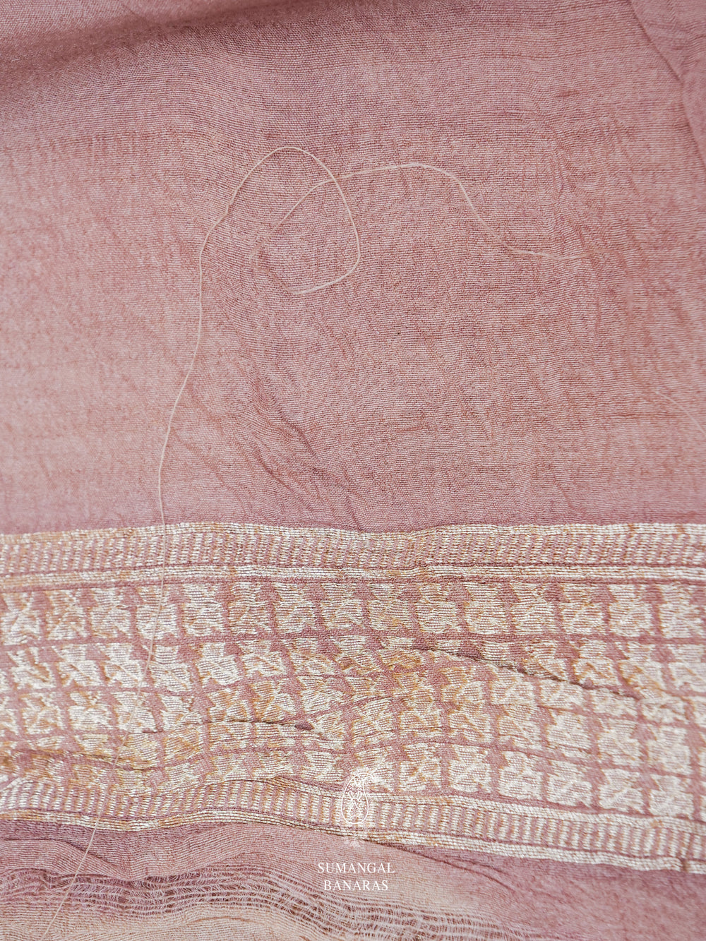 Handwoven Peach Banarasi Tussar Silk Saree