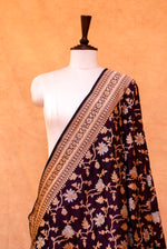 Handwoven Black Banarasi Katan Silk Dupatta