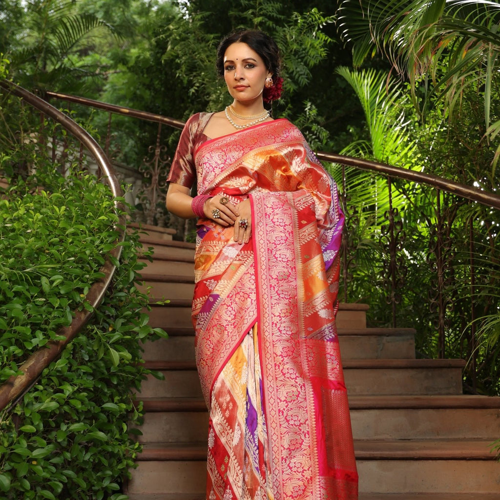 Handwoven Rangkat Banarasi Katan Silk Saree
