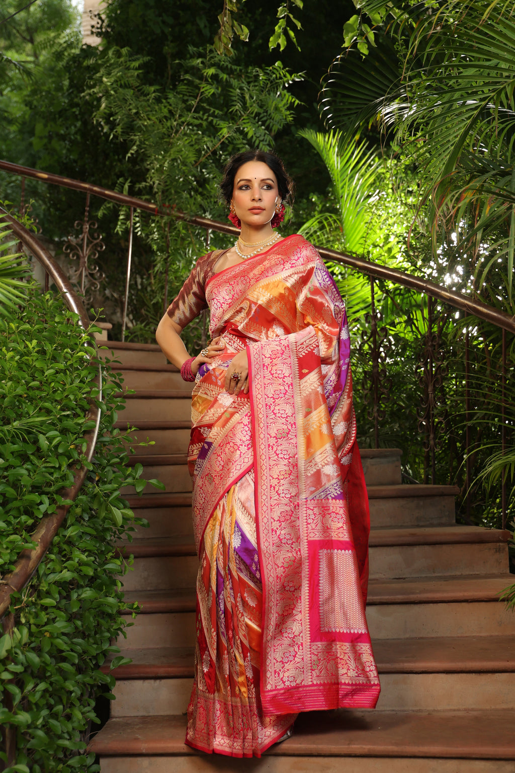 Handwoven Rangkat Banarasi Katan Silk Saree