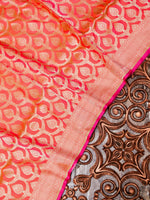 Handwoven Peachy Pink   Katan Silk Saree