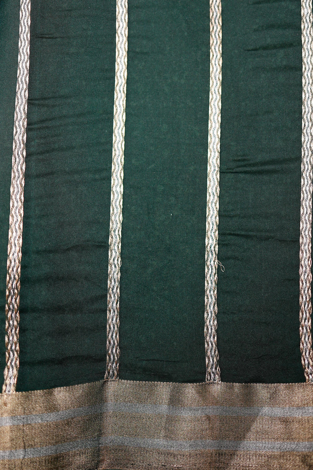 Handwoven Bottle Green Banarasi Organza Saree