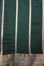 Handwoven Bottle Green Banarasi Organza Saree
