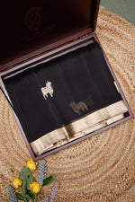 Handwoven Black Banarasi Organza Saree