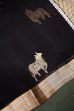 Handwoven Black Banarasi Organza Saree
