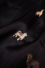 Handwoven Black Banarasi Organza Saree