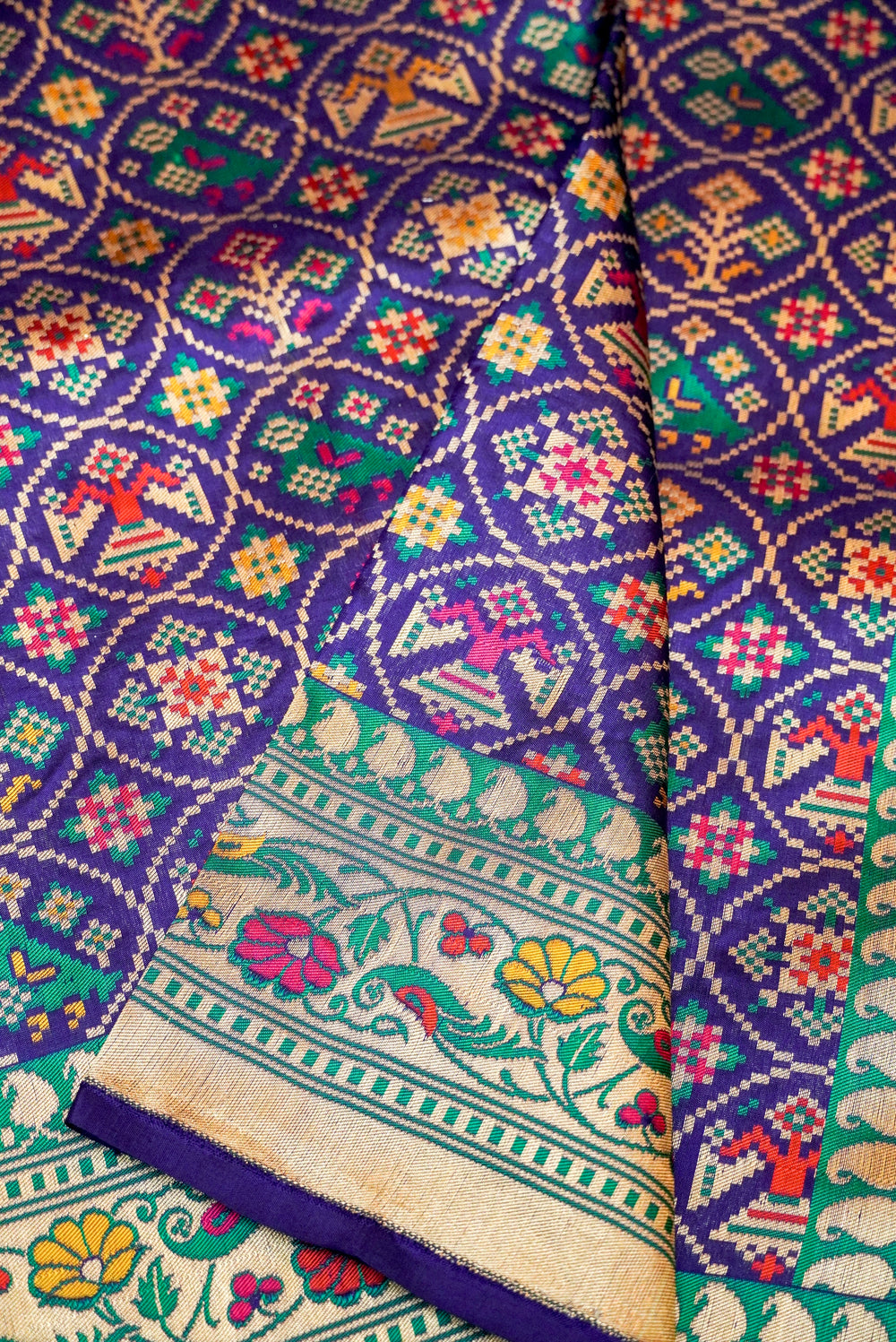 Handwoven Blue Banarasi Katan Silk Saree