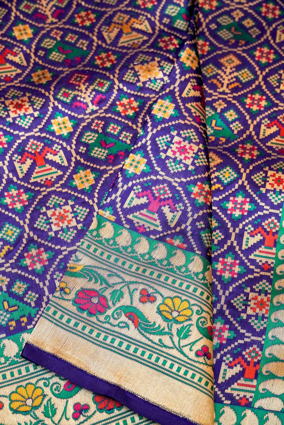 Handwoven Blue Banarasi Katan Silk Saree