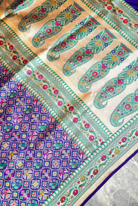 Handwoven Blue Banarasi Katan Silk Saree