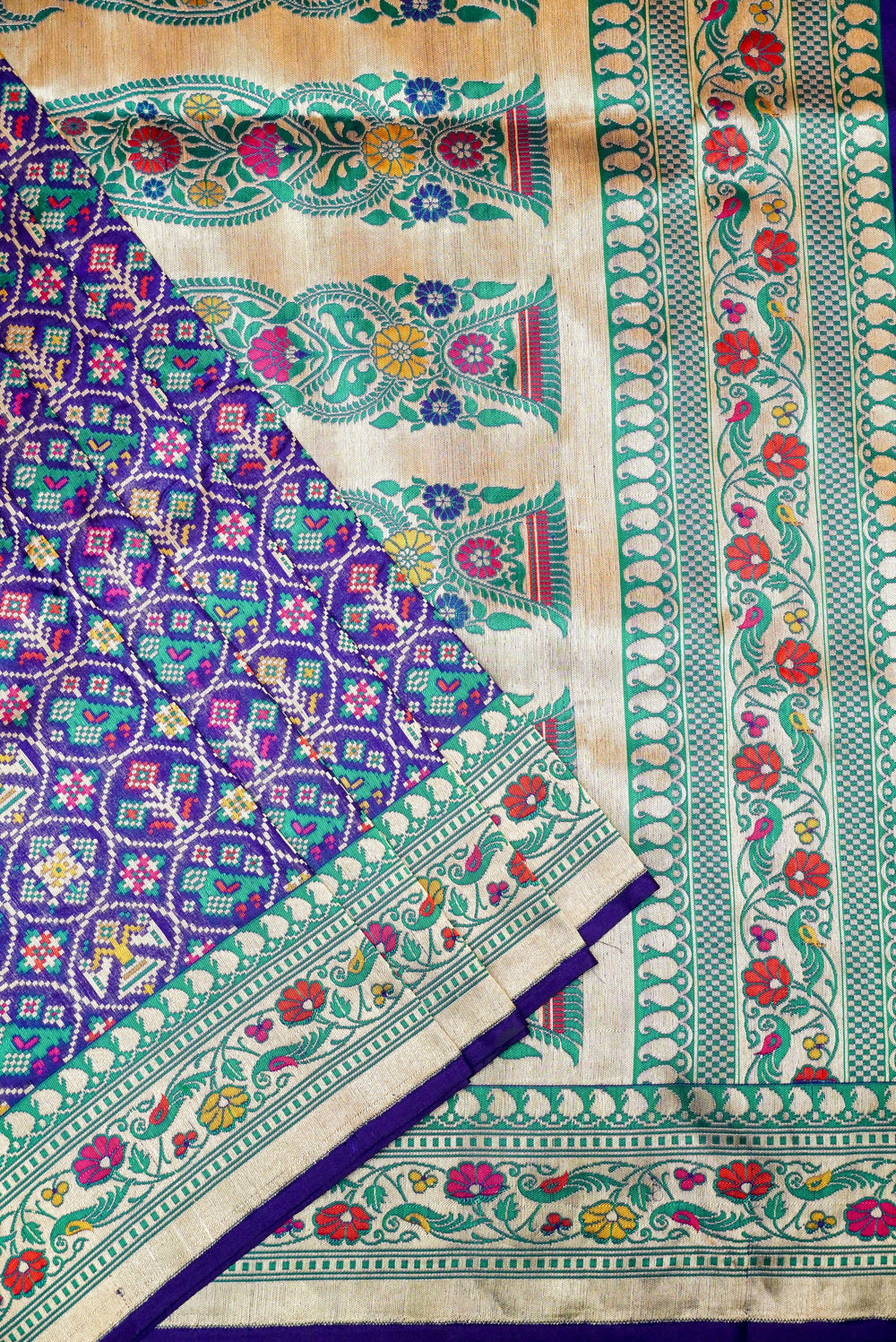 Handwoven Blue Banarasi Katan Silk Saree