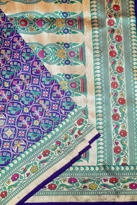 Handwoven Blue Banarasi Katan Silk Saree