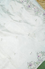 Designer Off White Tissue Silk Embroidered Saree