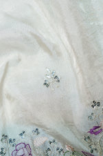 Designer Off White Tissue Silk Embroidered Saree