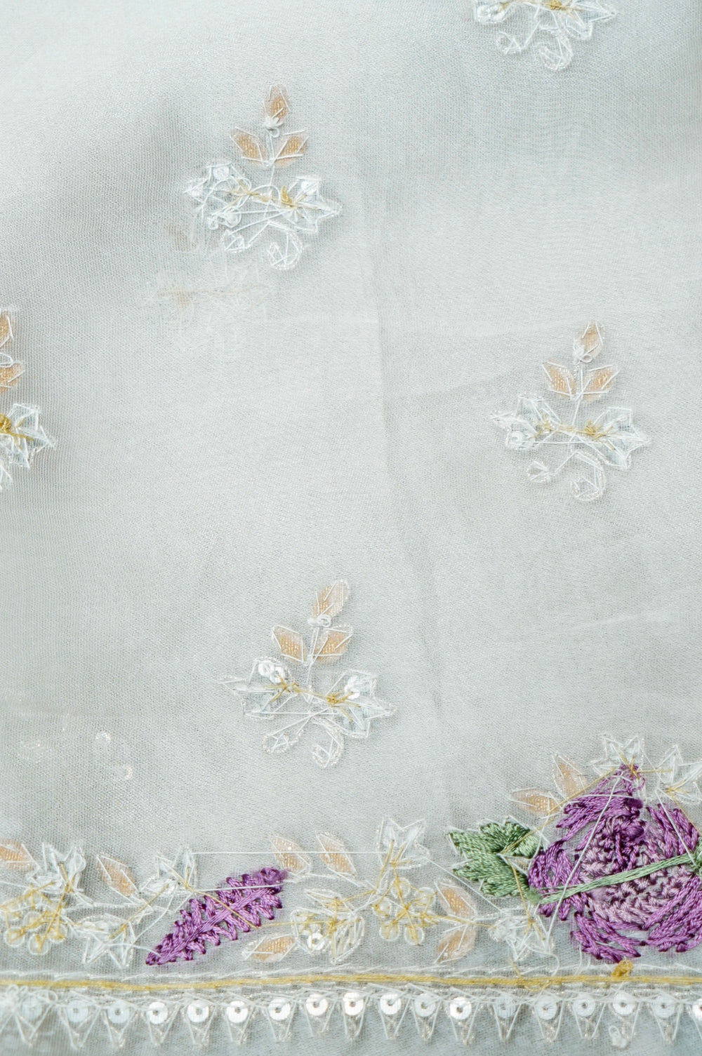 Designer Off White Tissue Silk Embroidered Saree