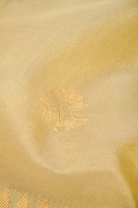 Handwoven Soft Beige Kora Silk Saree