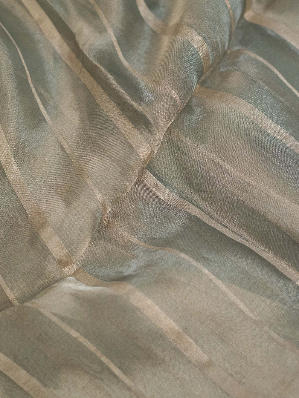 Handwoven Sage Green Banarasi Kora Silk Dupatta