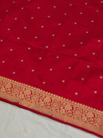 Handwoven Red Banarasi Katan Silk Dupatta