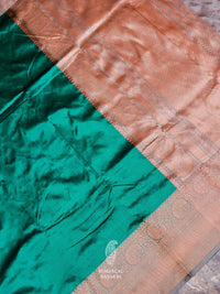 Handwoven Turquoise Blue Katan Silk Saree