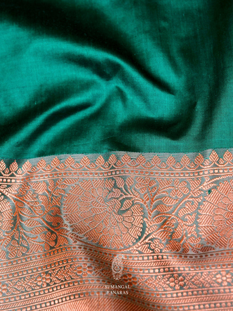 Handwoven Turquoise Blue Katan Silk Saree