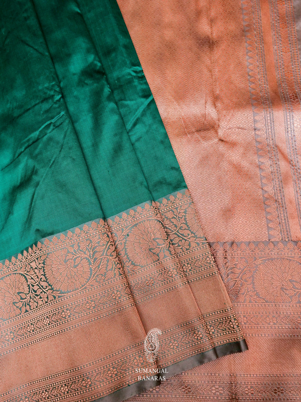 Handwoven Turquoise Blue Katan Silk Saree