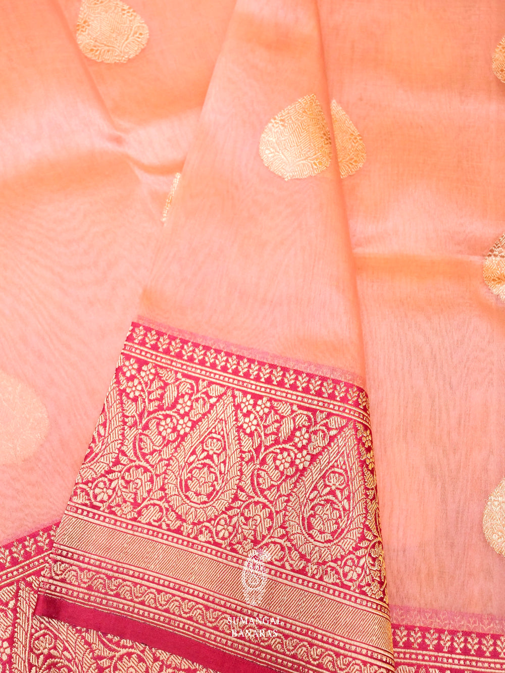 Handwoven Baby Pink Banarasi Katan Silk Saree