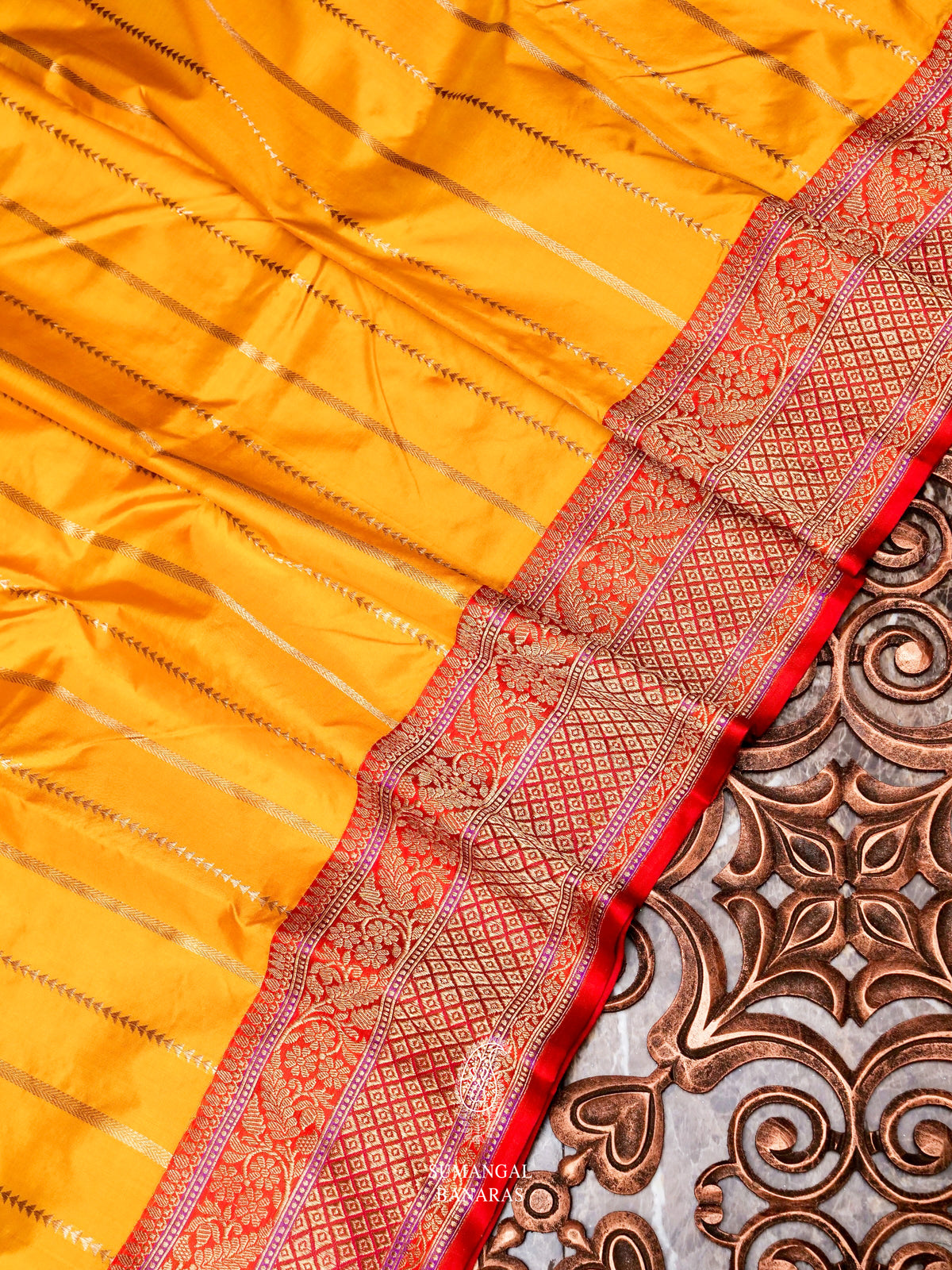 Handwoven Muse Yellow Katan Silk Saree