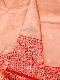 Handwoven Peach Banarasi Katan Silk Saree