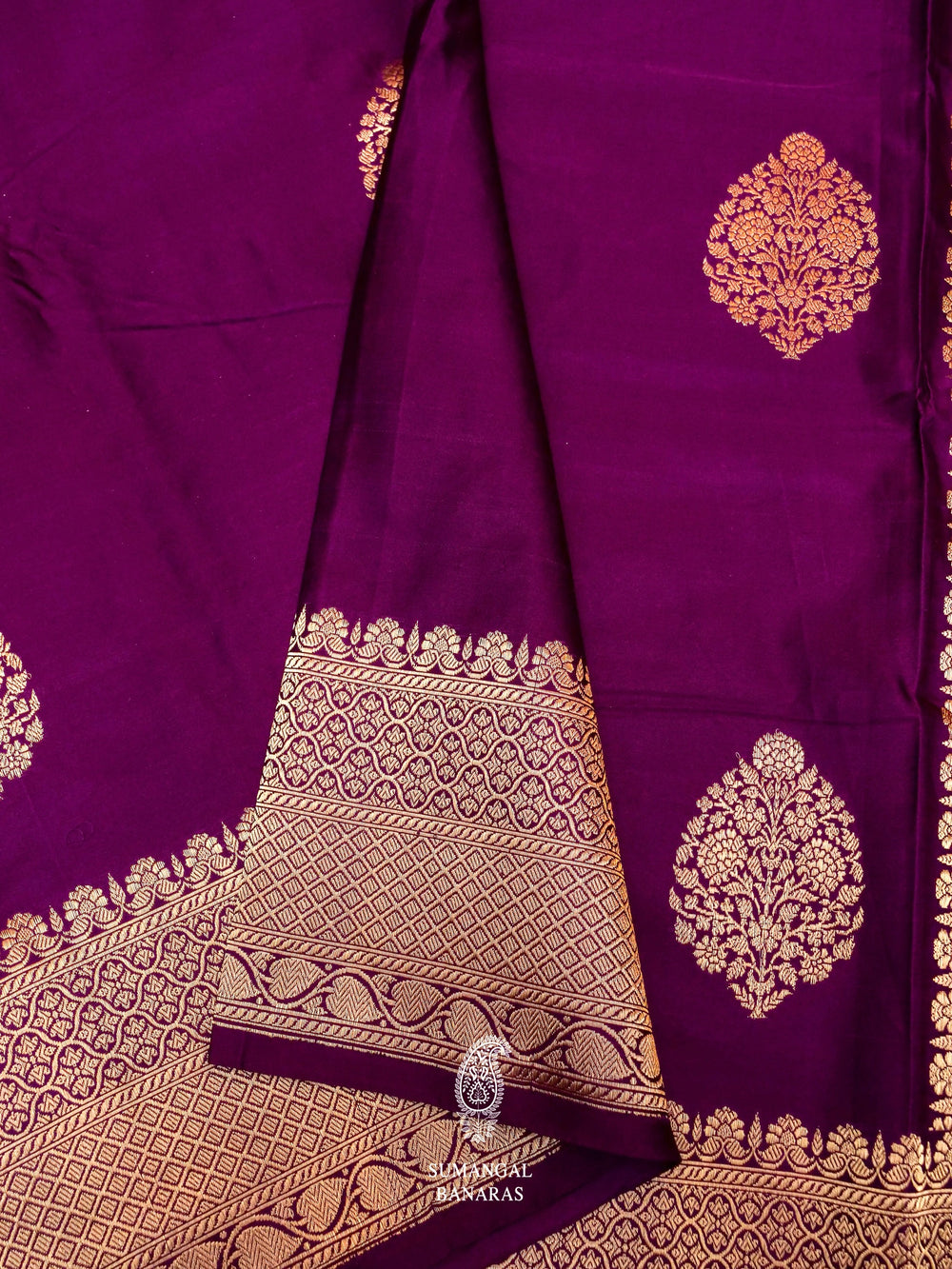 Handwoven Purple Banarasi Katan Silk Saree