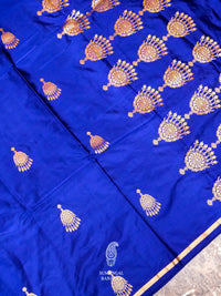 Handwoven Blue Banarasi Katan Silk Saree