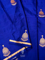 Handwoven Blue Banarasi Katan Silk Saree