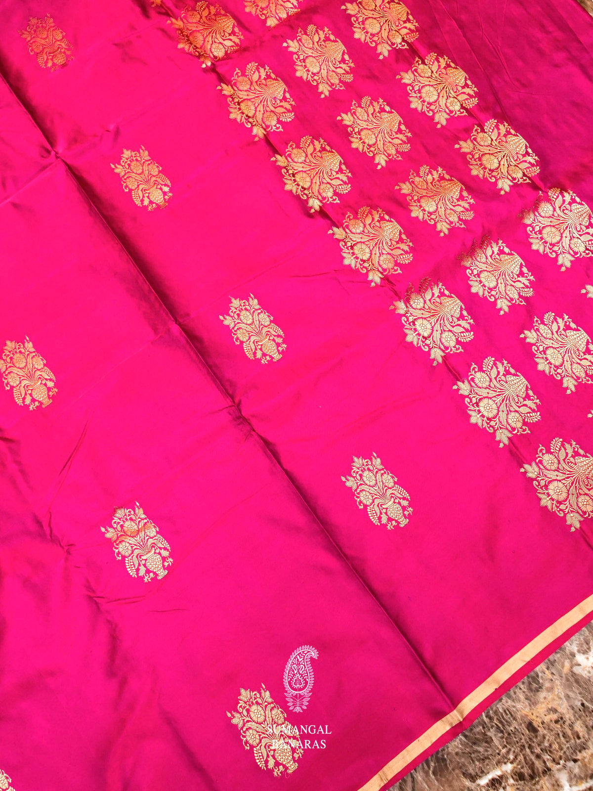 Handwoven Pink Banarasi Katan Silk Saree