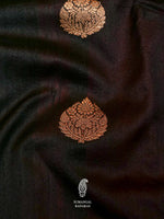 Handwoven Banarasi Black Tussar Silk Saree