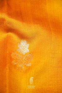 Handwoven Yellow Banarasi Raw Silk Saree