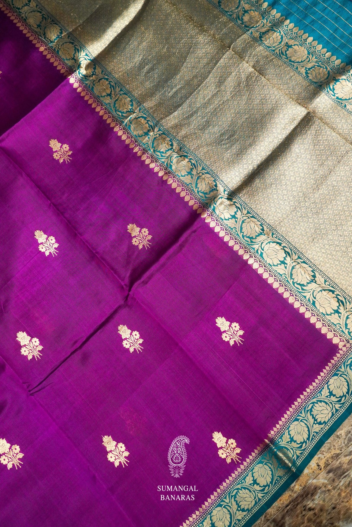 Handwoven Magenta Banarasi Raw Silk Saree