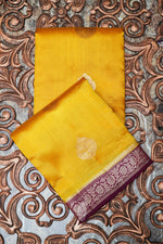 Handwoven Yellow Banarasi Raw Silk Saree
